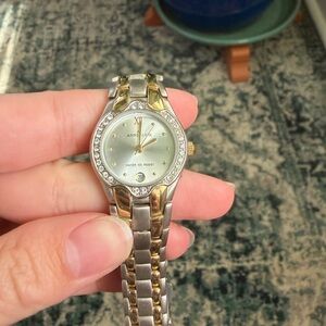 Anne Klein Two-Tone Crystal Accent Bracelet Watch - Gold & Silver